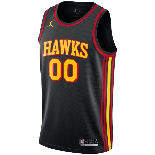 Jordan Atlanta Hawks Custom Unisex Swingman Jersey – Statement Edition – Black - Image 2