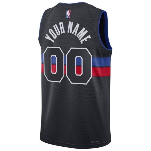 Jordan Detroit Pistons Custom Unisex Swingman Jersey – Statement Edition – Blue - Image 4