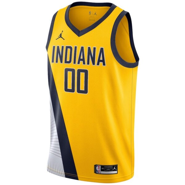 Jordan Indiana Pacers Custom Unisex Swingman Jersey – Statement Edition – Gold - Image 2