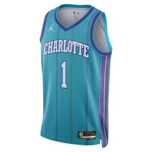 Jordan Charlotte Hornets #1 LaMelo Ball Unisex Swingman Replica Jersey – Classic Edition – Teal