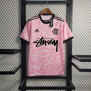 flamengo stussy pink jersey 25-26 front