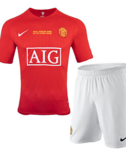 Retro Manchester United Champions League Final Kids Kit 07/08