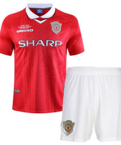 Retro Manchester United Champions League Final Kids Kit 1999