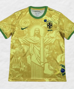 Brazil 2024/25 Yellow 'JESUS CHRIST THE REDEEMER' SPECIAL EDITION SHIRT
