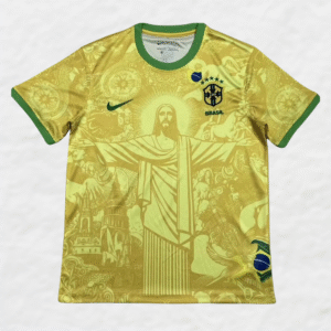 Brazil 2024/25 Yellow 'JESUS CHRIST THE REDEEMER' SPECIAL EDITION SHIRT
